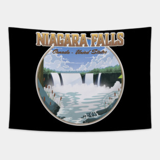 Niagara Falls travel logo Tapestry