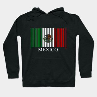 Mexican Flag Barcode Mexico Pride Hoodie