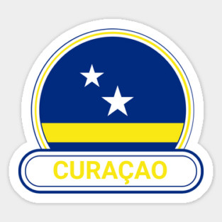 Curaçao Country Badge - Curaçao Flag Sticker