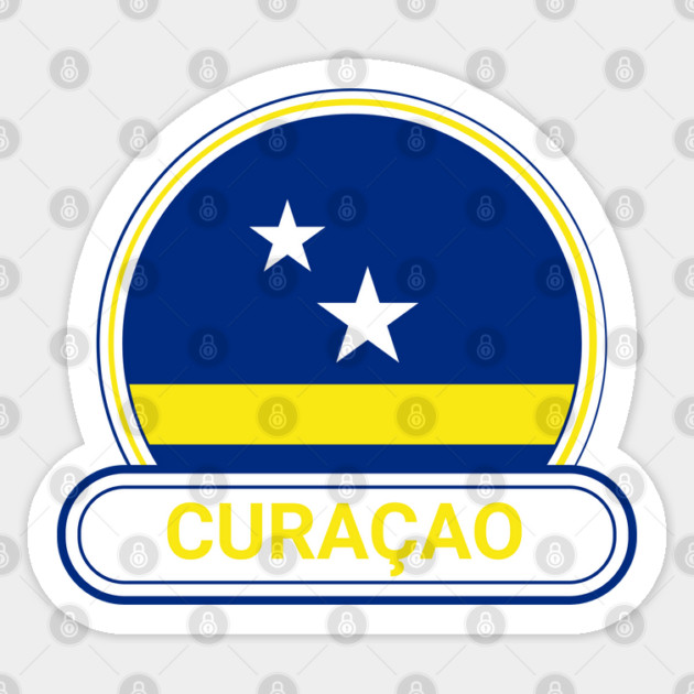 Curaçao Country Badge - Curaçao Flag Sticker by Yesteeyear