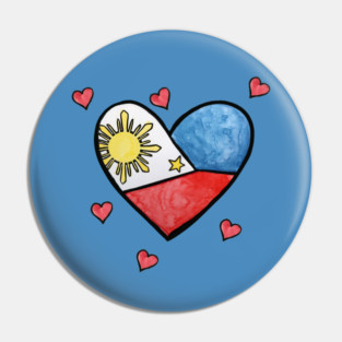 Filipino Love Heart Flag Pin