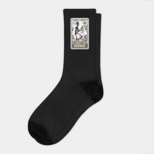Skeleton Tarot Card, Plant Lover, Plant Mom, Botanical, Plant Lady, Garden Lovers Socks