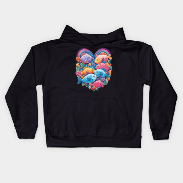 Fish Lover Kids Hoodie by animegirlnft