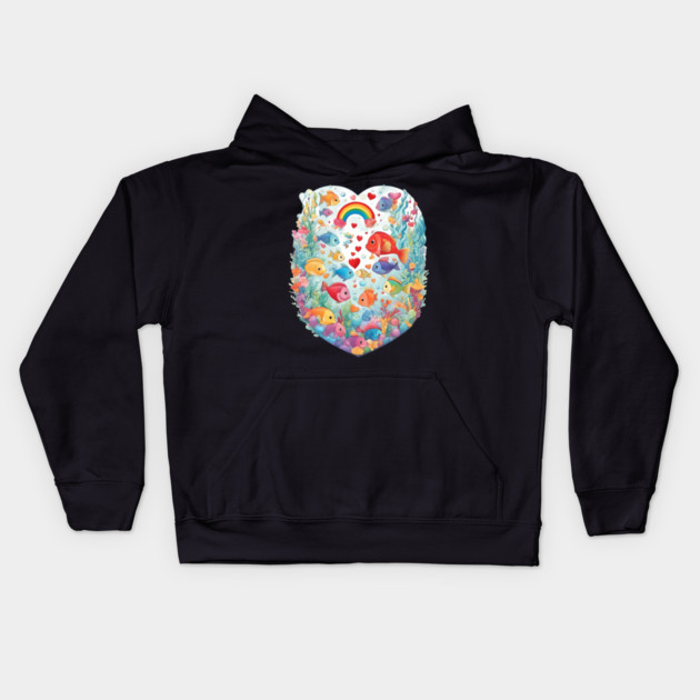 Aquatic Life Kids Hoodie by animegirlnft