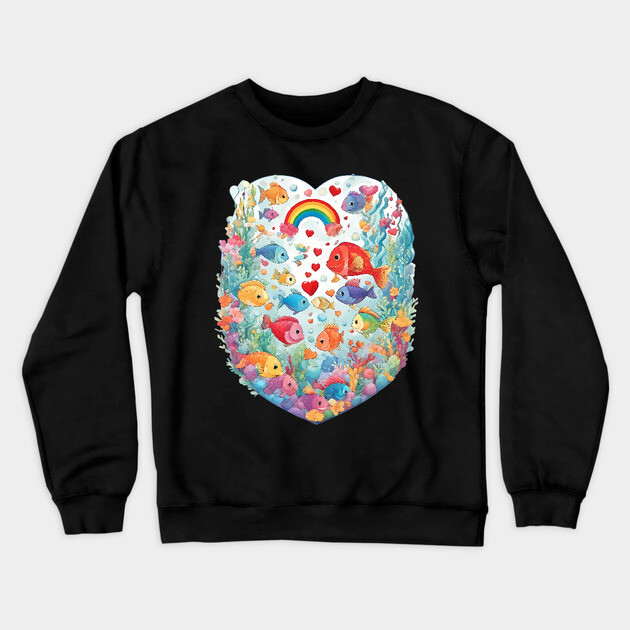Aquatic Life Crewneck Sweatshirt by animegirlnft