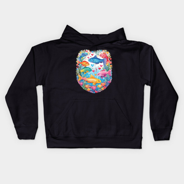 Marine Life Kids Hoodie by animegirlnft