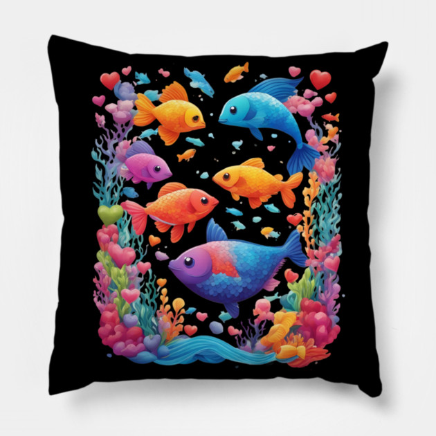Fish Art Pillow by animegirlnft