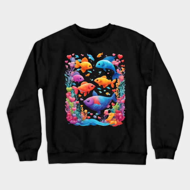 Fish Art Crewneck Sweatshirt by animegirlnft