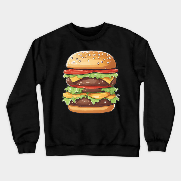 Hamburger Lover Crewneck Sweatshirt by animegirlnft