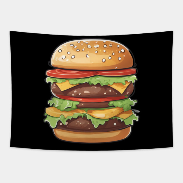 Hamburger Lover Tapestry by animegirlnft