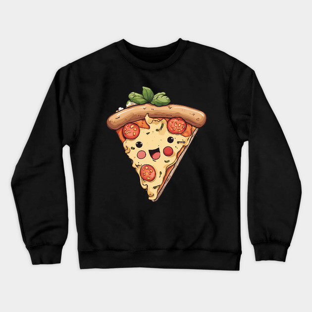 Kawaii Pizza Crewneck Sweatshirt by animegirlnft