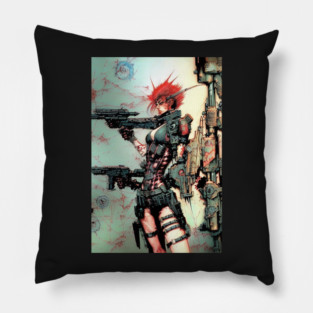 Esher having a bad day in space dystopia Pillow