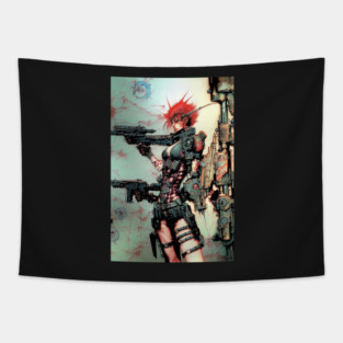 Esher having a bad day in space dystopia Tapestry