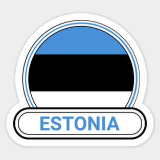 Estonia Country Badge - Estonia Flag Sticker