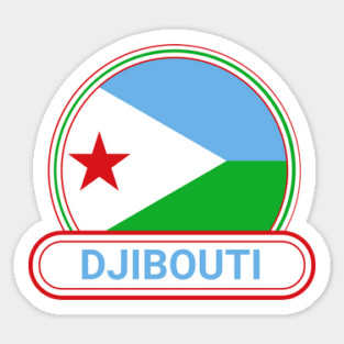 Djibouti Country Badge - Djibouti Flag Magnet