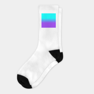 Purple Neon and Aqua Blue Ombre Shade Color Fade Socks