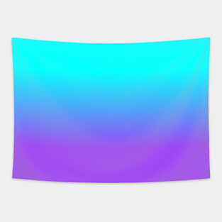 Purple Neon and Aqua Blue Ombre Shade Color Fade Tapestry