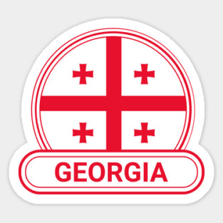 Georgia Country Badge - Georgia Flag Sticker