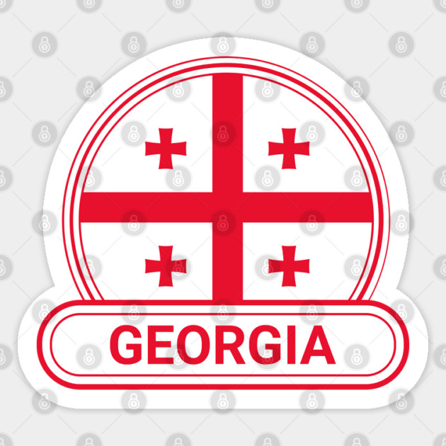 Georgia Country Badge - Georgia Flag Sticker by Yesteeyear