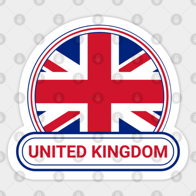 United Kingdom Country Badge - United Kingdom Flag Sticker by Yesteeyear