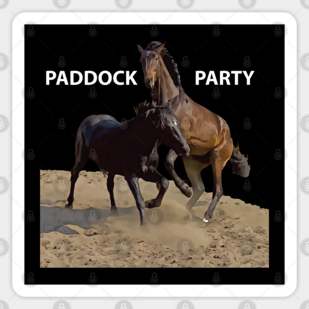 Paddock Party - Funny Horse Graphic Sticker by Lakeric