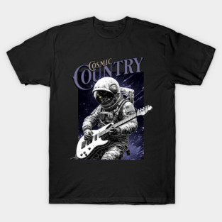 Cosmic Country Astronaut Guitar Space T-Shirt
