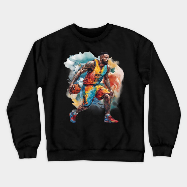 Basketball Art Crewneck Sweatshirt by animegirlnft