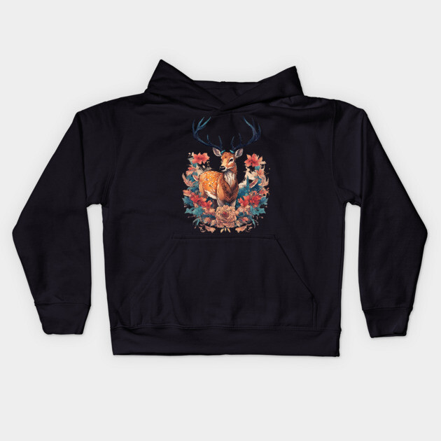 Deer Artwork Kids Hoodie by animegirlnft