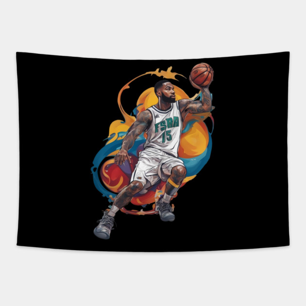 Basketball Hoop Player Tapestry by animegirlnft