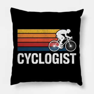 Retro Vintage Cycologist Mountain Road Bike Cycling Funny Racing Cyclist Pillow