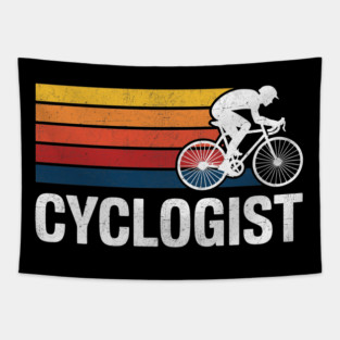 Retro Vintage Cycologist Mountain Road Bike Cycling Funny Racing Cyclist Tapestry
