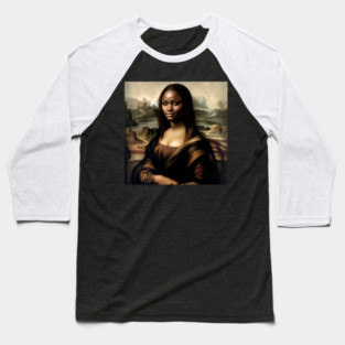 Mona Lisa Reimagined: Celebrating Black History Month Baseball T-Shirt