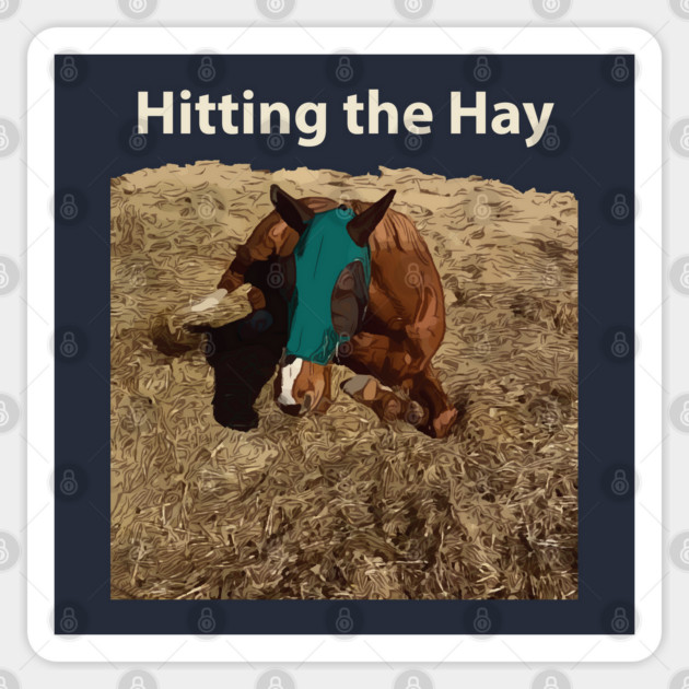 Hitting the Hay - Funny Horse Sticker by Lakeric