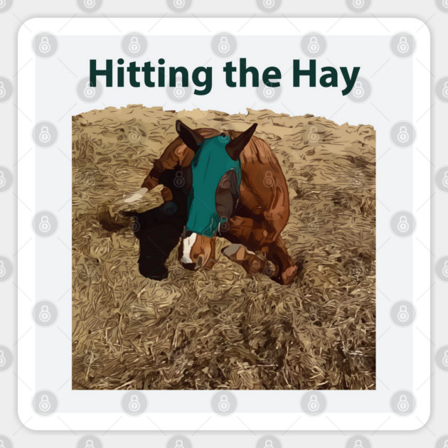 Hitting the Hay - Funny Horse Sticker by Lakeric
