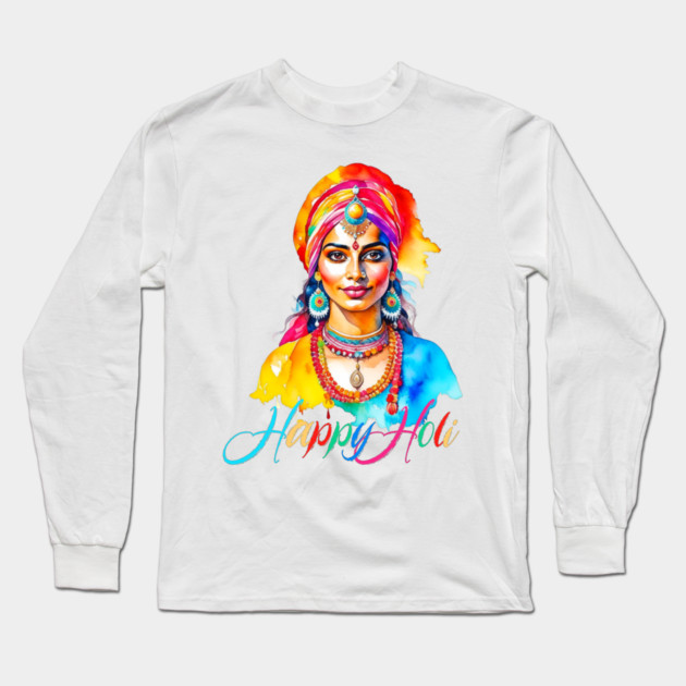 Happy Holi Woman Long Sleeve T-Shirt by HolidayBug