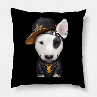 English Bull Terrier Hip-Hop Super Star Pillow