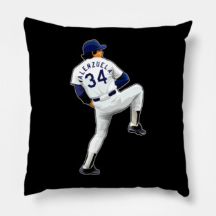 Fernando Valenzuela #34 Pitches Pillow