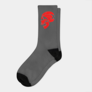 Red Vampire Skull Socks