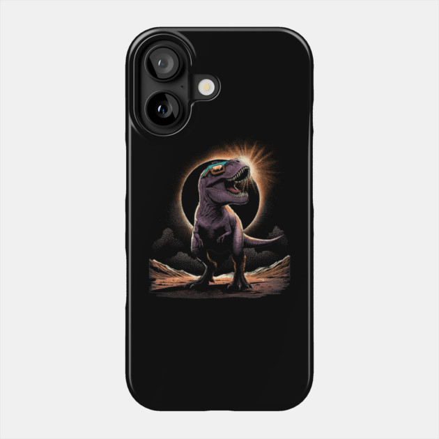 Solar Eclipse Rex: A Dino's View of the Cosmos Phone Case by GoshWow®