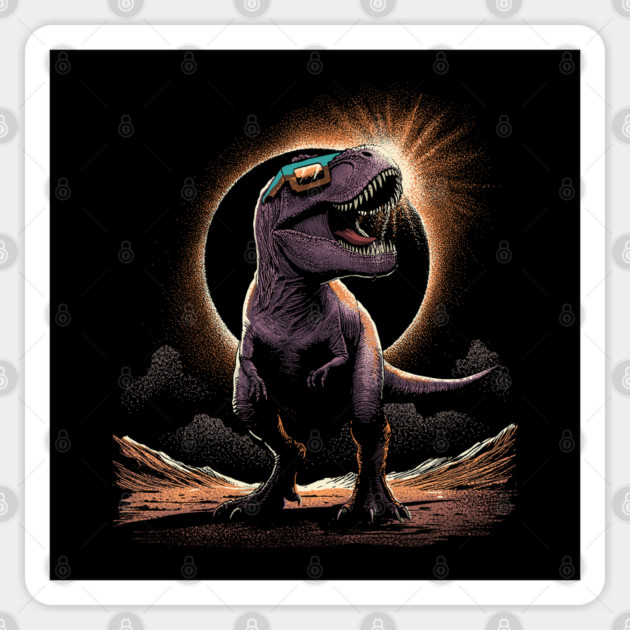 Solar Eclipse Rex: A Dino's View of the Cosmos Sticker by GoshWow®