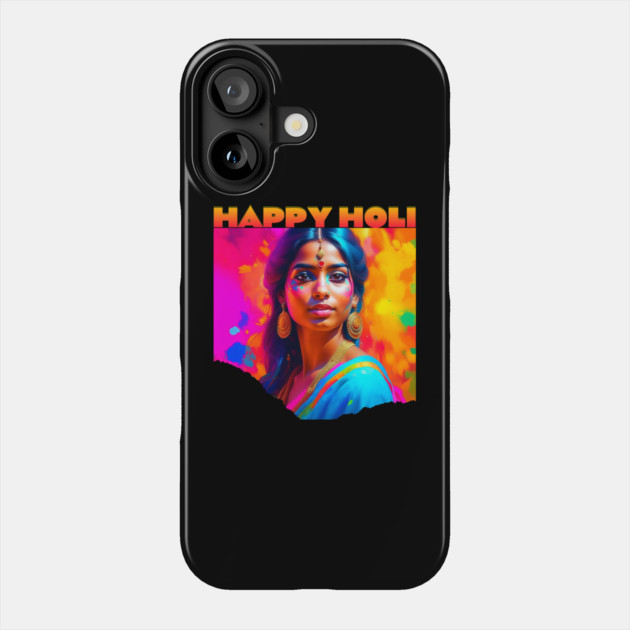 Happy Holi Beautiful Woman in Blue Phone Case by HolidayBug