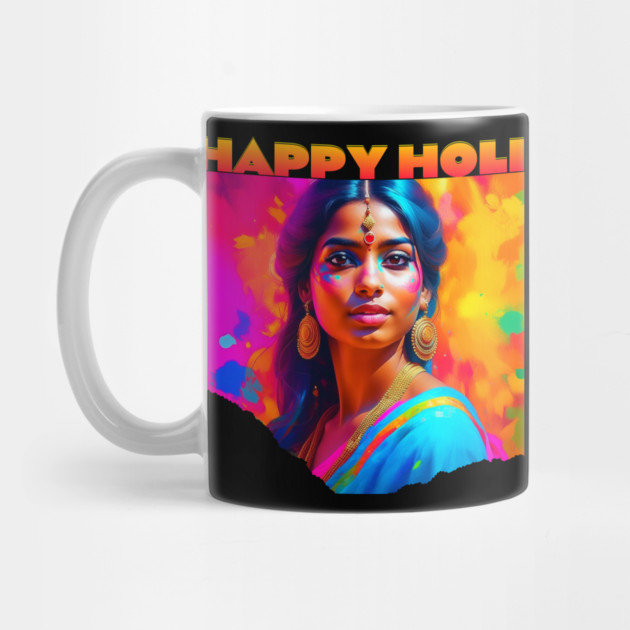 Happy Holi Beautiful Woman in Blue by HolidayBug