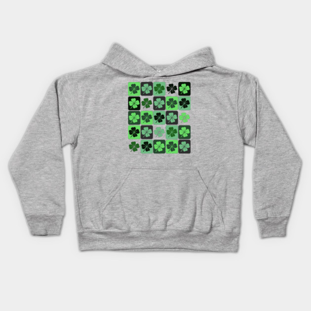 Patchwork Shamrocks Kids Hoodie by HolidayBug