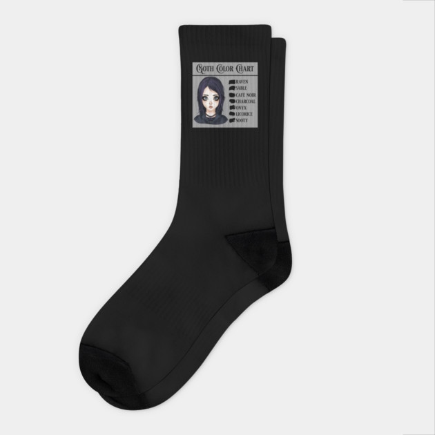 Goth Color Chart Socks by H. R. Sinclair
