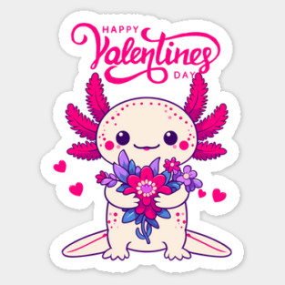 Axolotl Valentine Sticker