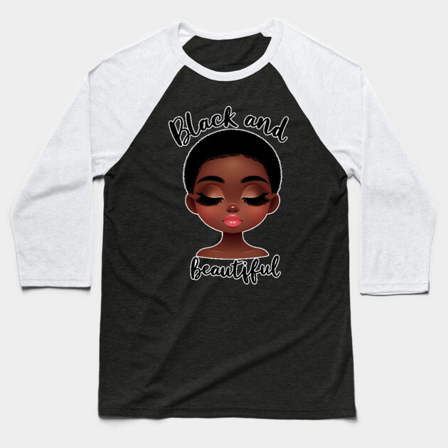 Black and Beautiful Baseball T-Shirt by UrbanLifeApparel