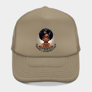 Praying woman - God is my strength Hat
