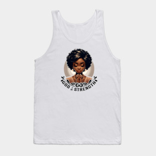 Praying woman - God is my strength Tank Top