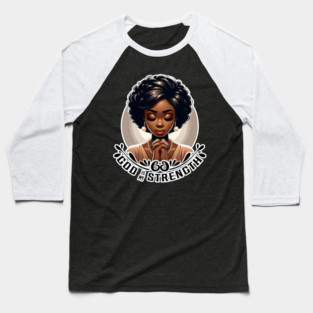 Praying woman - God is my strength Baseball T-Shirt