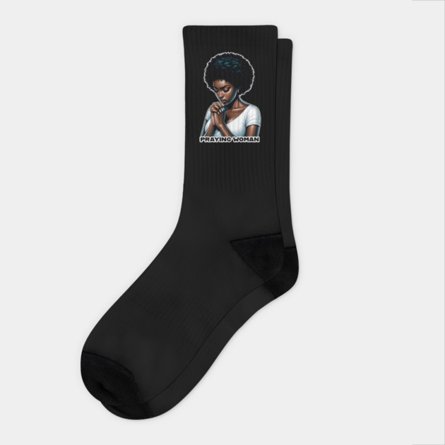 Praying woman Socks by UrbanLifeApparel